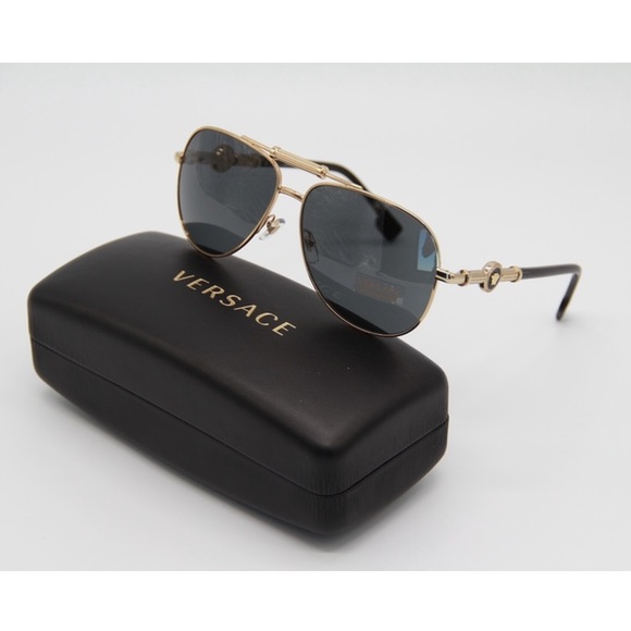 Versace Other - NEW VE2236 1002/87 VERSACE AVIATOR SUNGLASSES MOD 2236 GREY GOLD